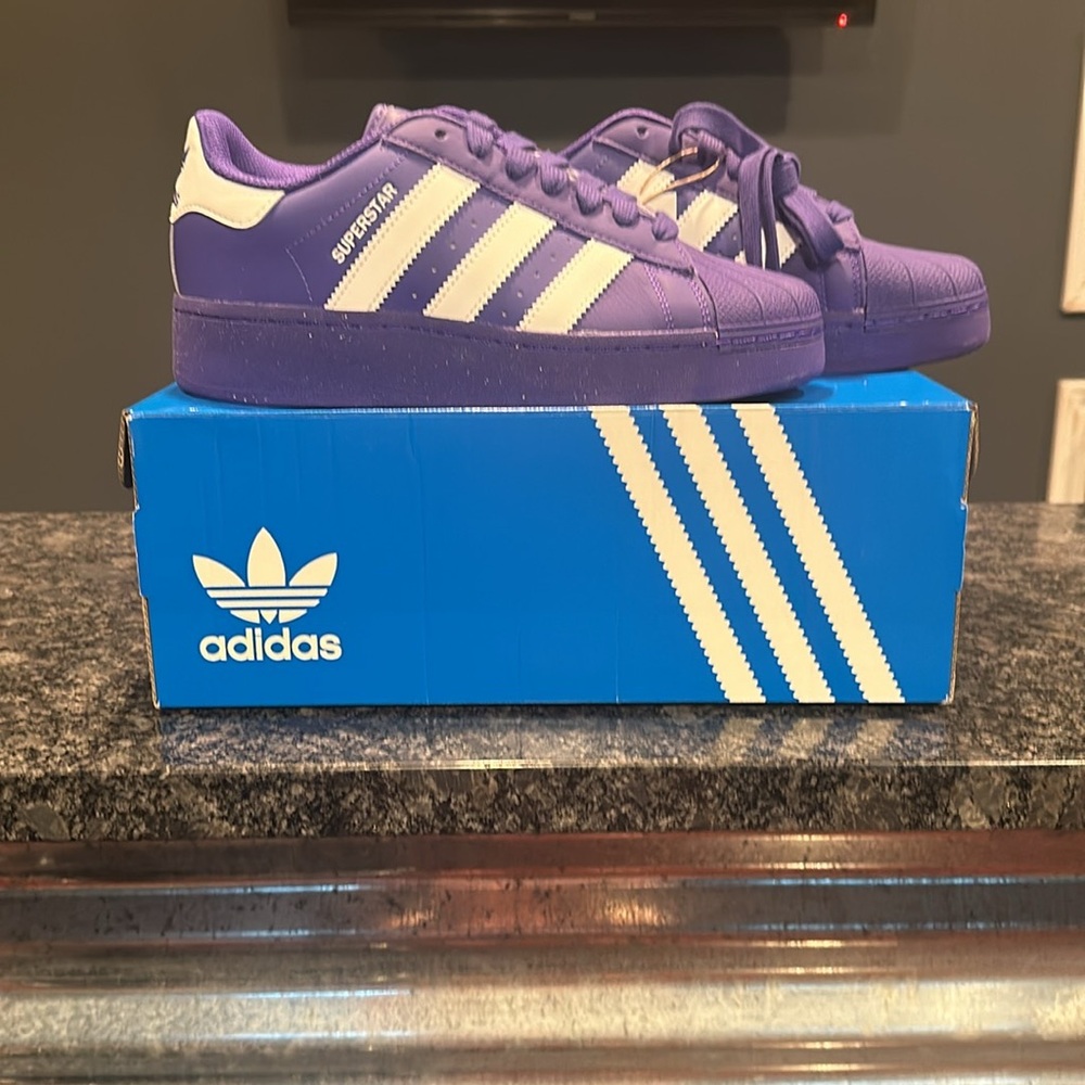 Purple superstar XLG women size 8
